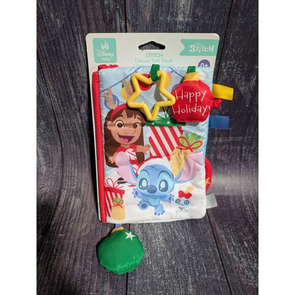 Disney Baby - Stitch On-The-Go Soft Book - Nursery Soft Book - Christmas Holiday - Picture 1 of 5